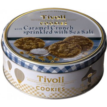    Tivoli Tengeri-sós kekszek Karamell darabokkal Fémdobozban 150g